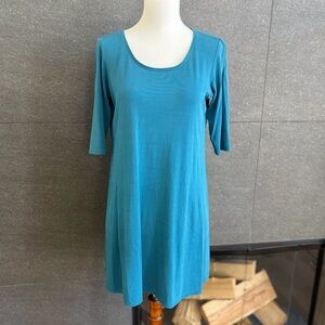 Eileen Fisher Teal Silk Tunic Size XS